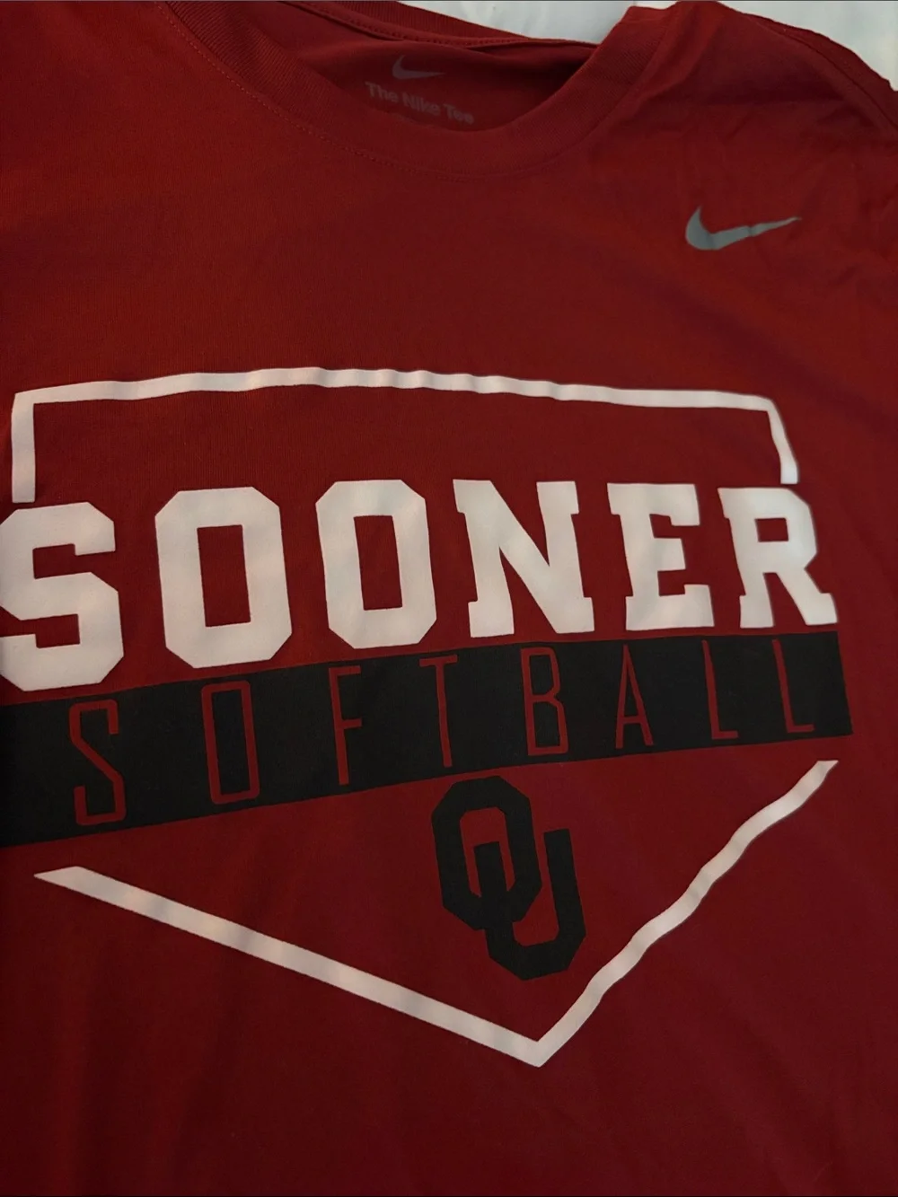 Nike Crimson and White Sooner Softball Tee